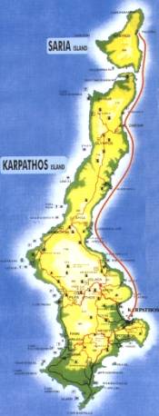 The Map Of Karpathos - Click To Enlarge